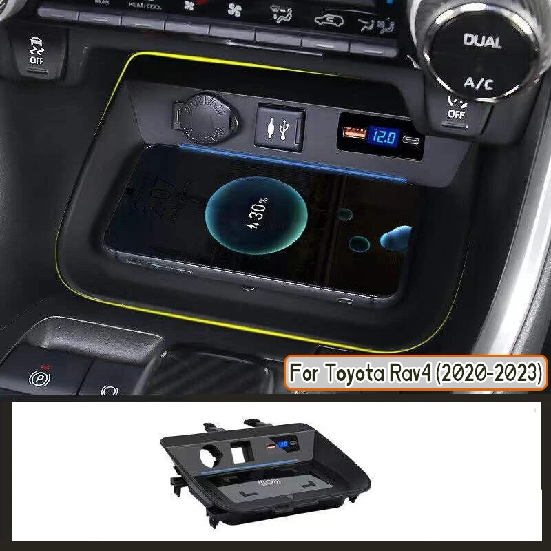 

For Toyota Rav4 XA50 Vetlanda Wildlander 2019 2020 2021 Car Wireless Charger Phone Fast Charging Holder 18w PD Port