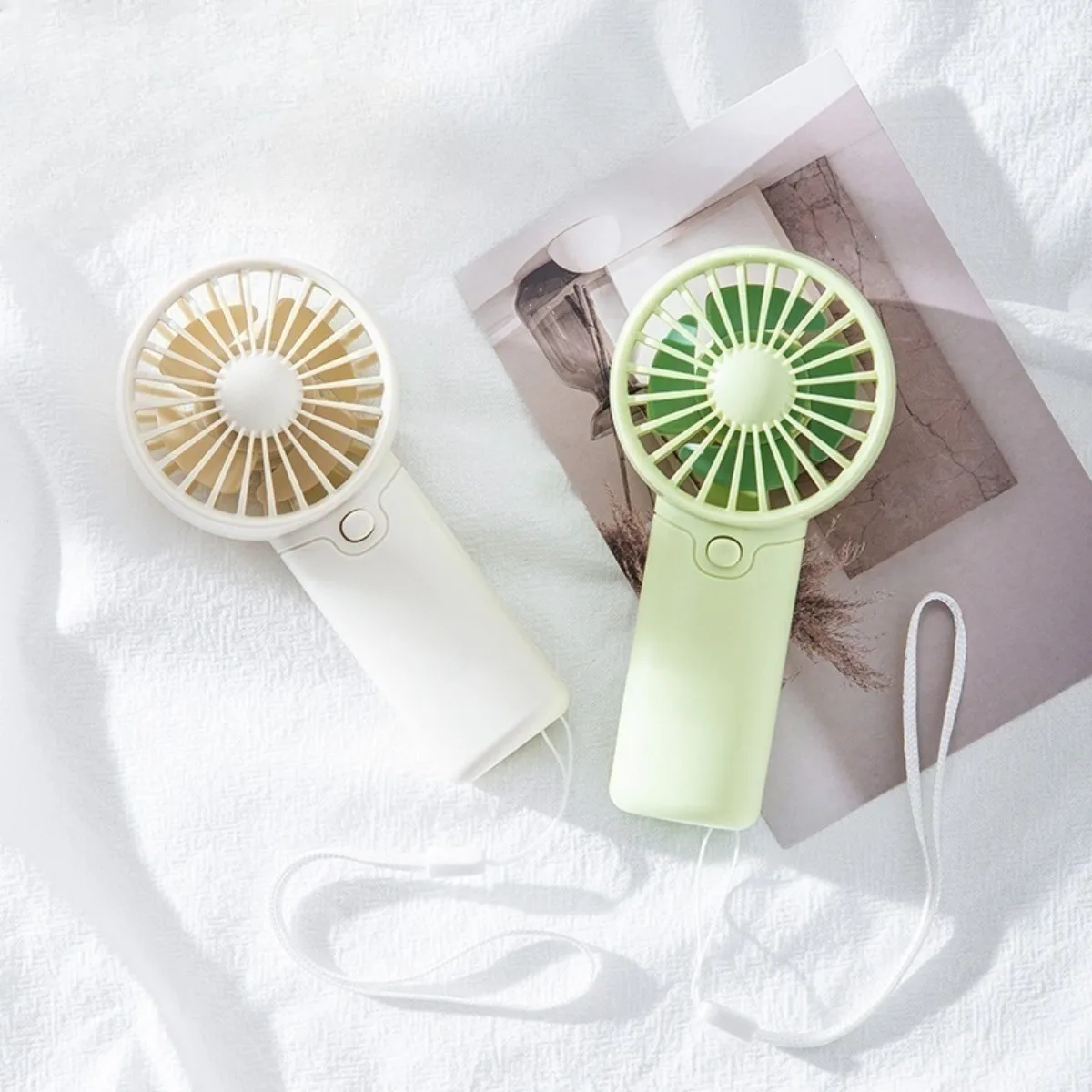 Portable Handheld Mini Fan AA Battery Powered Lightweight Air Cooler for Travel Outdoor Office Personal Use Batteries Excluded