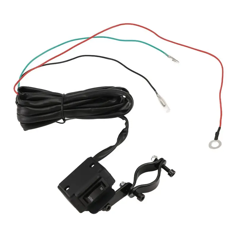 12V Winch Rocker Thumb Switch With Mounting Bracket Handlebar Control Line Kit For ATV UTV Electric Winch Accessories