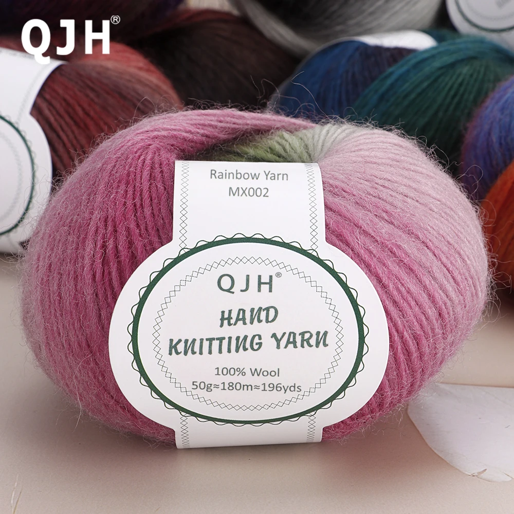 1pcs Luxury Soft Rainbow Gradient Yarn Multi Color Knitting Crochet Thread for DIY Sweater Shawl Scarf Weaving Craft