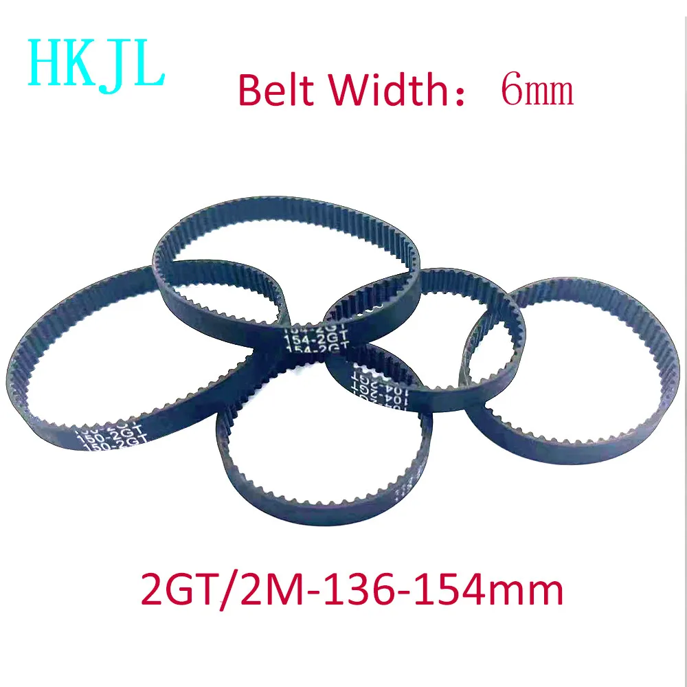 

2M 2GT Synchronous Timing Belt Pitch Length 136 138 140 142 144 146 148 150 152 154 Rubber Closed Width 6mm Rubber Closed