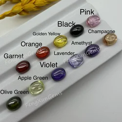 Flat Bottom Multicolour Cubic Zirconia Stone Oval Shape Cabochon Cut Loose CZ GemStone For Jewelry