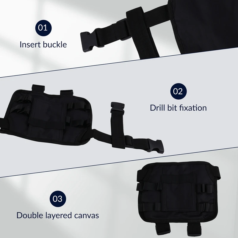 

TFORU-Tool Bag Belt Carpenter Tool Bag Belt Drill Hammer Storage Portable Belt Bag Tool Holder Waist Pocket Screwdriver Kit