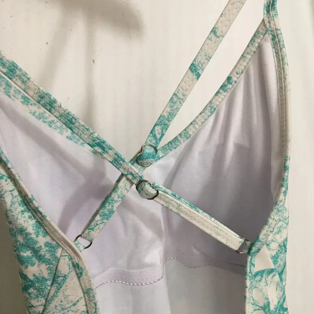 Conjunto de Bikini con estampado de animales del bosque para mujer, traje de baño de marca de lujo con tirantes cruzados, traje de baño de playa