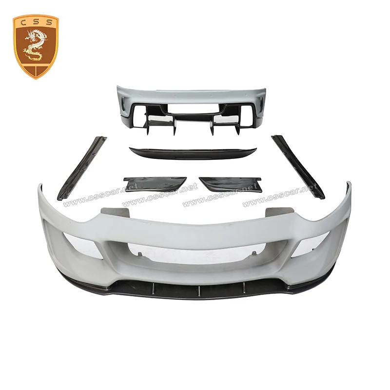 Diseño único para Ferrari 599, Kit de carrocería, reajuste estilo VorS, faldones laterales difusores de alerón de parachoques delantero de fibra de carbono forjado negro