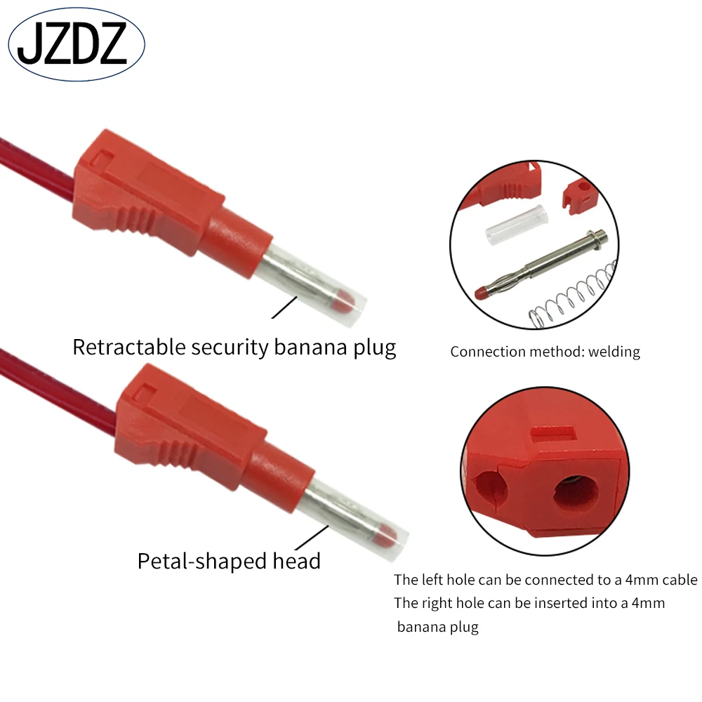 Imagem -04 - Jzdz-kit Chumbo de Teste Multímetro Plugue Banana Clipe Jacaré Garfo tipo u Sonda de Teste Cabos Elétricos de Medição Segurança mm 8003
