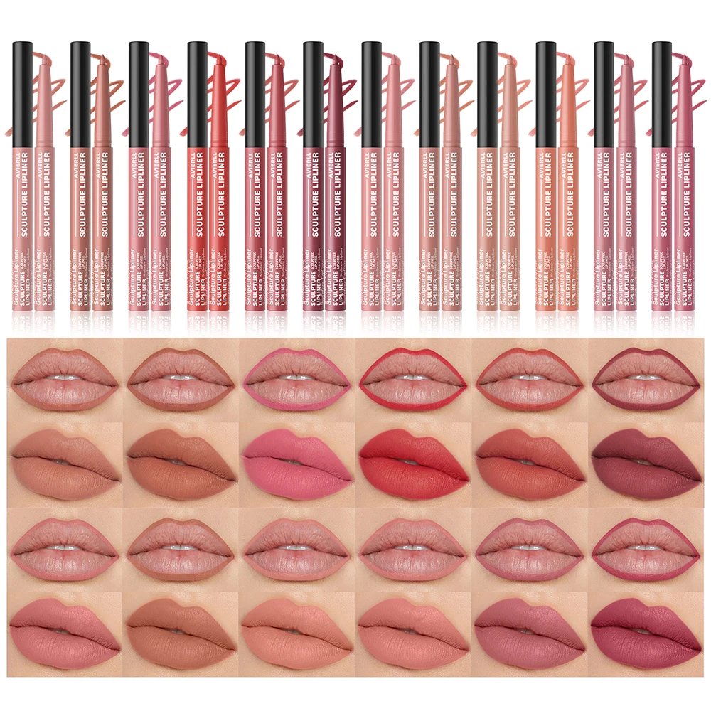 AVIERLL Matte Lip Liner, lápis de batom de longa duração, à prova d'água e fácil de aplicar para todos os tipos de pele - perfeito para presentes de feriado!