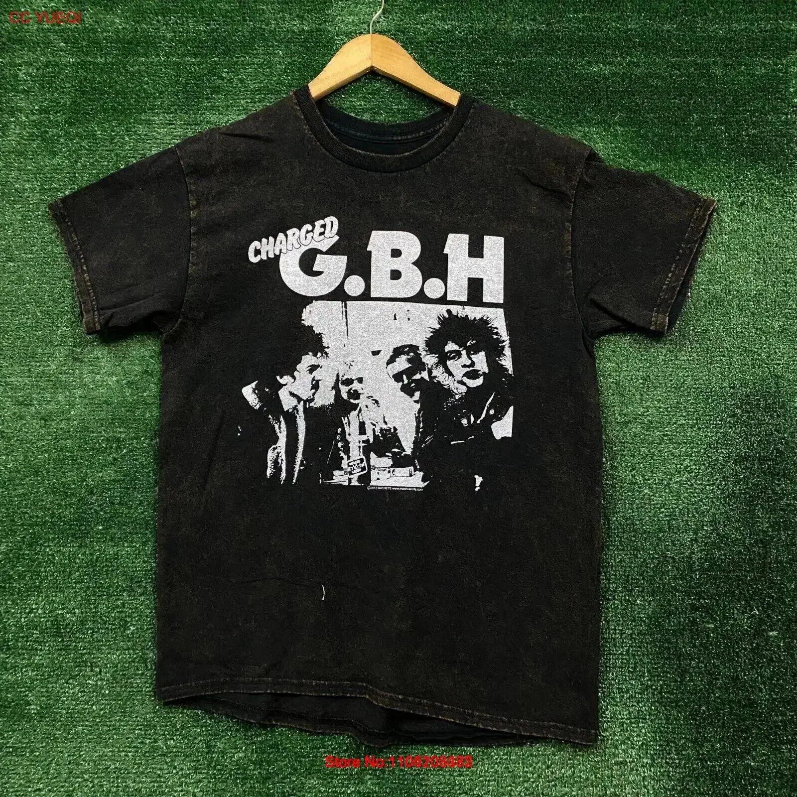 

G B H Charged Mineral Wash Rock Band T Shirt Size Medium vintage Washed fashion Versatile designer clothes Breathable Slightly