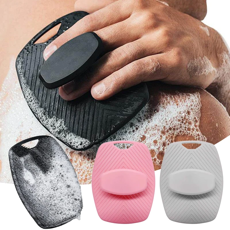 Nuevo cepillo exfoliante de silicona suave, cepillo para frotar la espalda, cepillo limpiador corporal, cepillo de masaje suave para ducha, cepillo de baño, accesorios de baño
