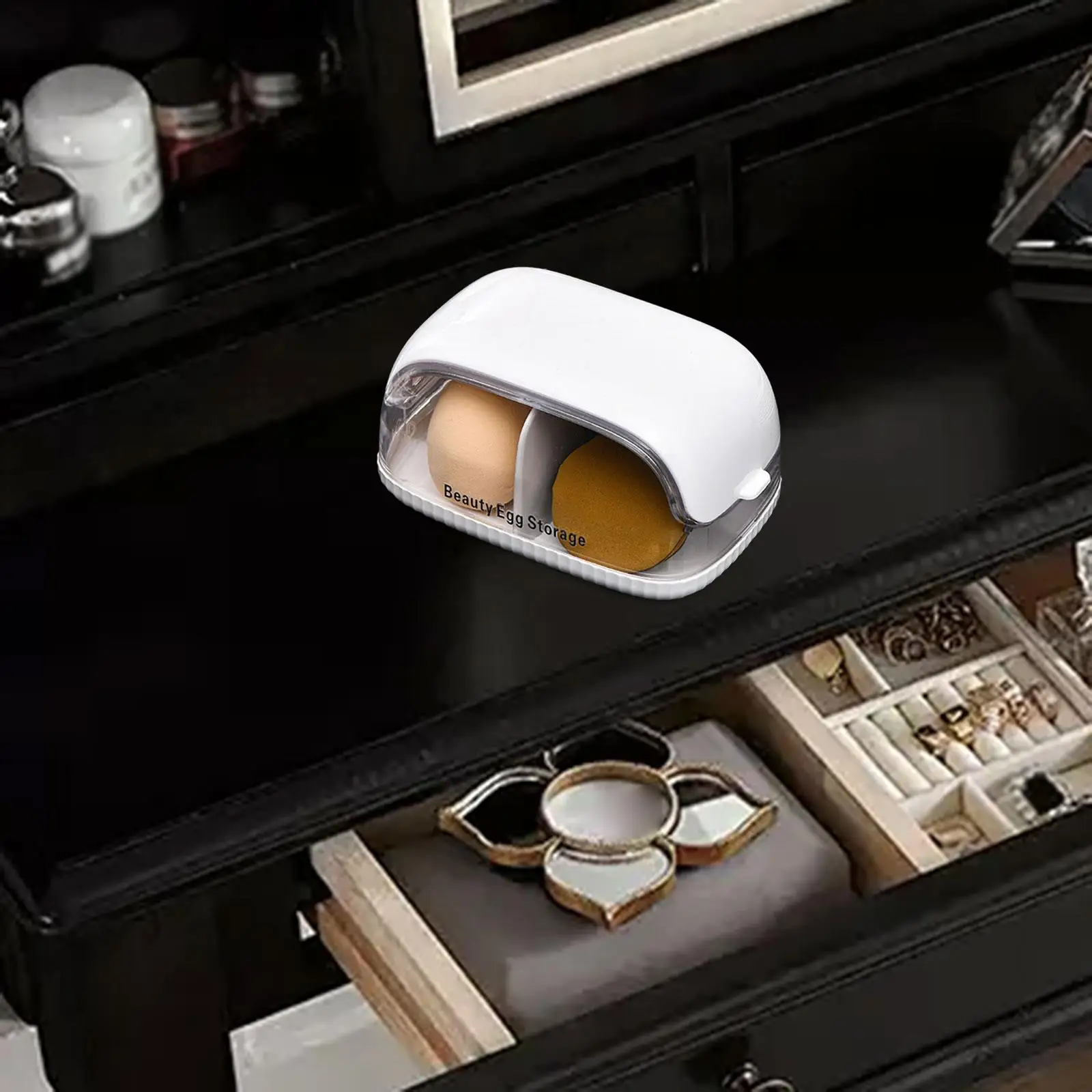 ビジネスや旅行に最適なメイクアップスポンジケースコンパートメントブレンダーホルダー