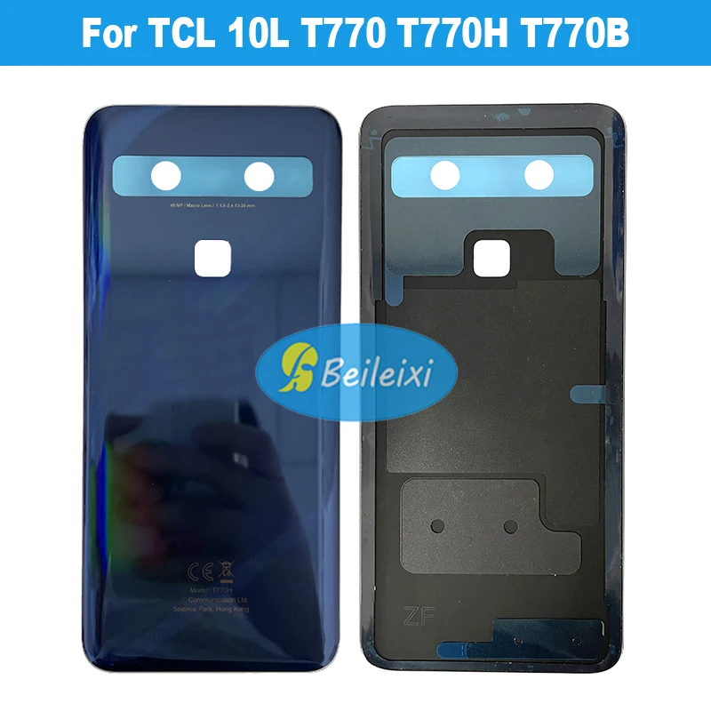 For TCL 10L T770 T770H T770B Battery Back Cover Housing Case Protective Durable Glass Door Back Cover