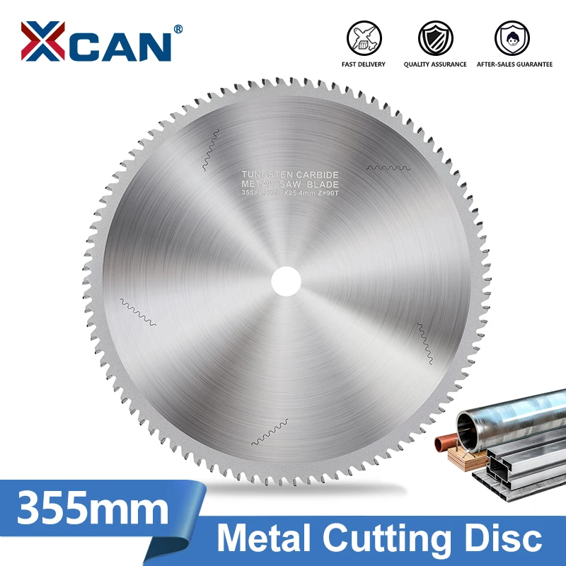 

XCAN 1pc 355mm 90T Metal Cutting Disc Carbide Circular Saw Blade Bore 25.4mm For Steel Iron Aluminum Metal Cutting Blade