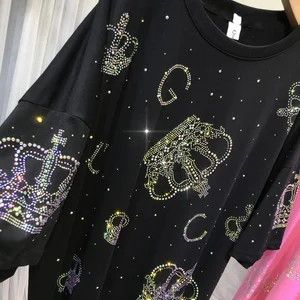 XL-4xl Plus Size T-Shirt mit Strahlenkronen Luxus großer Größe für Frauen Männer Sommer Frauen Frauen mollig y2k 11 Hauptverkaufsbluse Bluse - №10