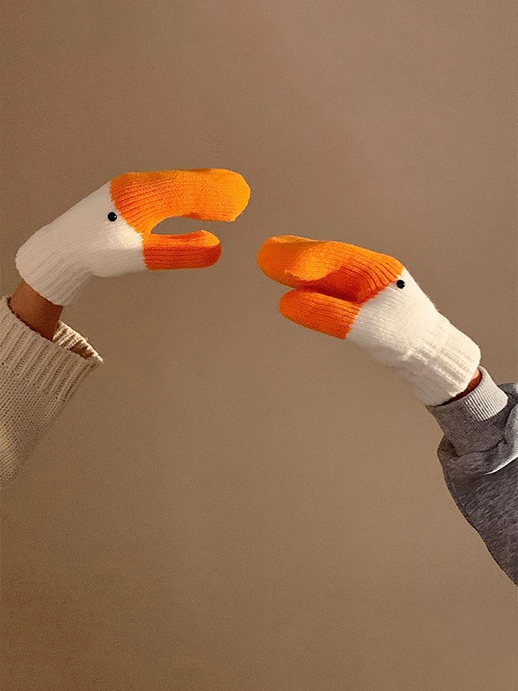 Guanti Divertenti a Forma di Anatra per Natale e Capodanno, Caldi e Antifreddo, per Autunno e Inverno
