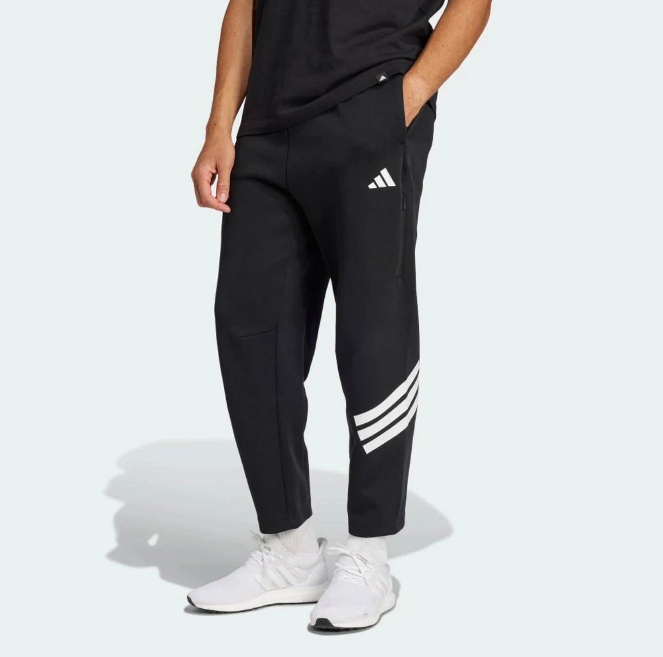 

Adidas Future Icons модные удобные универсальные свободные спортивные прямые повседневные брюки в стиле ретро для мужчин черные JD4889