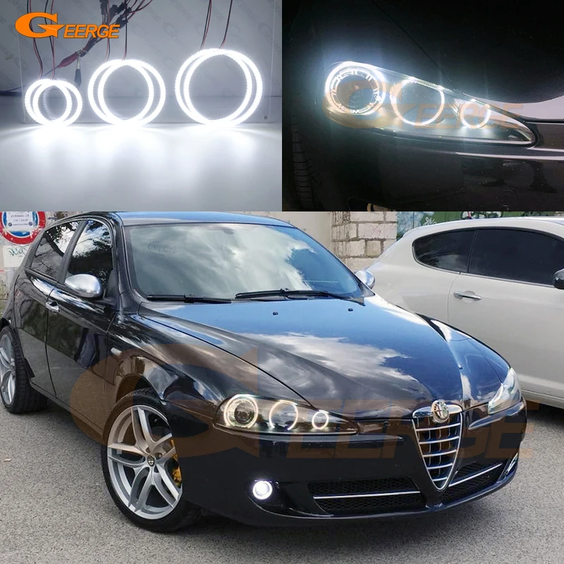 Dla Alfa Romeo 147 2005 2006 2007 2008 2009 2010 Ultra Bright 6 PCS LED Angel Eyes Kit Halo Rings Day Light
