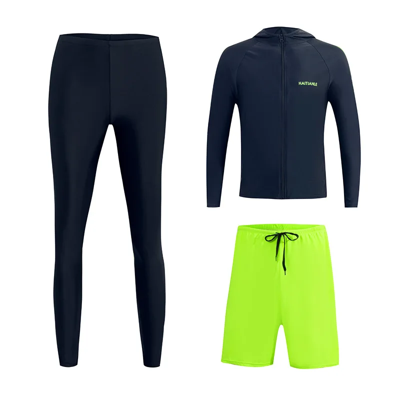 Men's Long Sleeve Rash Guard Zipper Swimwear 3-Piece Swimsuit Surfing Women's 5-Piece Set Bathing Suits for Couples