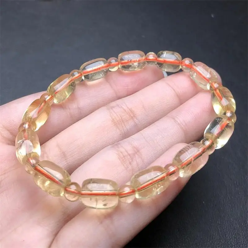 Natural Citrine Bucket Facet Bracelet Fashion Healing Personalized For Men Women Gemstone Jewelry Gift 1pcs 7X10MM