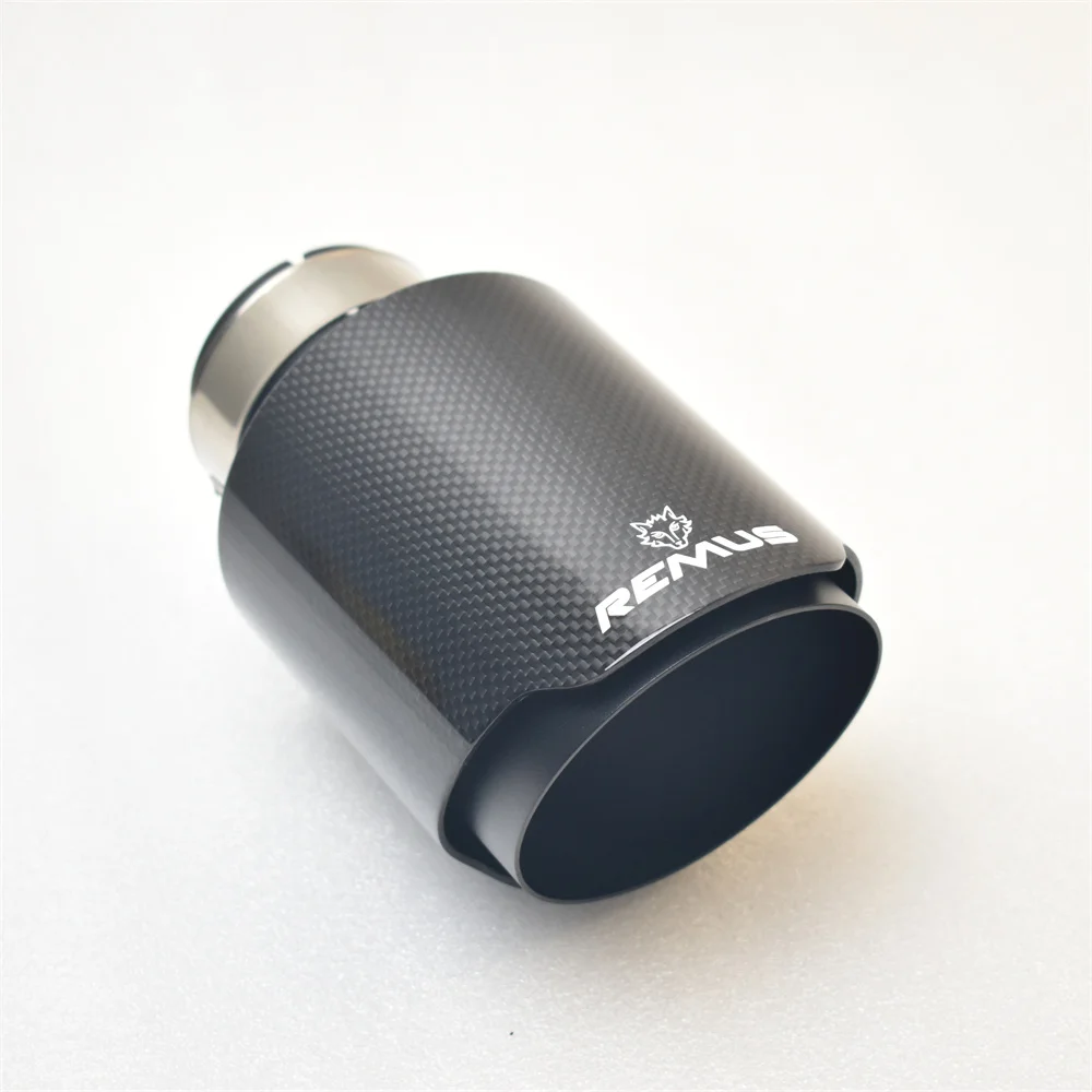 

RE 2.5" 3inch 4.5inch tip carbon fiber tail throat stainless steel muffler with glossy black finish, exhaust nozzle tip
