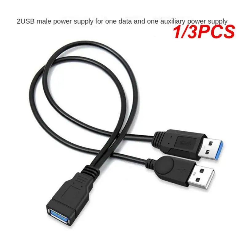 1/3PCS Port USB2.0 Hub USB 2.0 Male To 2 Dual USB Female Jack Splitter Hub Power Cord Adapter for PC Phone Laptop Cable