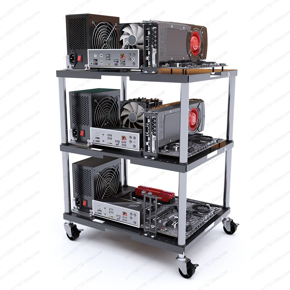 Stackable, removable, multi-layer computer case, open bracket, server room studio