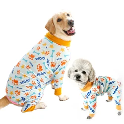 2024 New Cute Print Dog Four-legged Soft Long Sleeve Onesie Surgery Recovery Suit Prevent Shedding Hair Dog Pajamas For Home