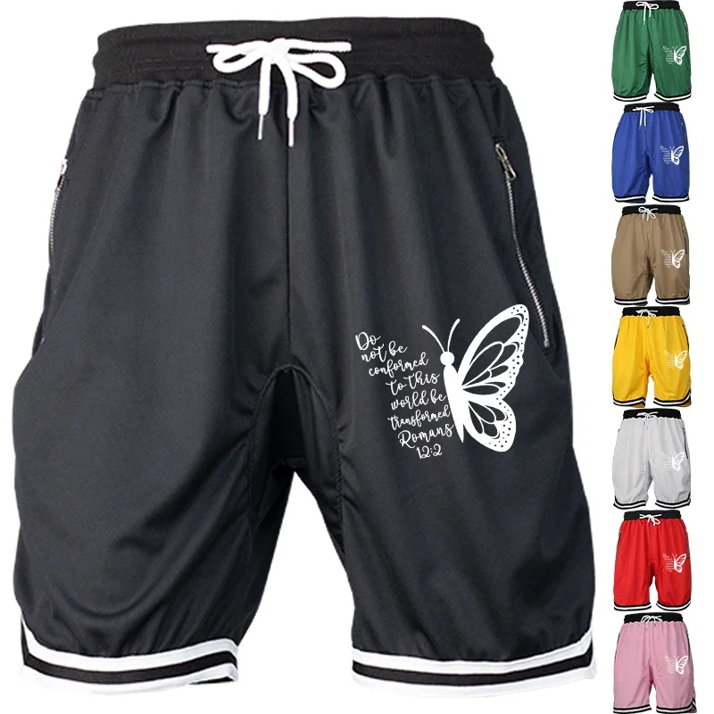 

Мужские летние повседневные спортивные штаны для фитнеса, баскетбола, дышащие свободные сетчатые спортивные штаны, модные шорты в стиле хип-хоп