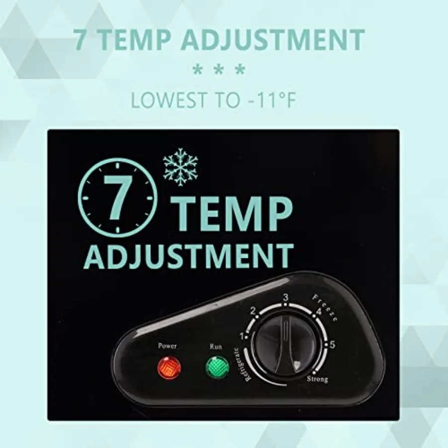 فريزر صغير الحجم مع سلة قابلة للإزالة 5.0 قدم مكعب، باب علوي مفتوح، فريزر عميق قائم بذاته يتميز بـ 7 مستويات لدرجة الحرارة