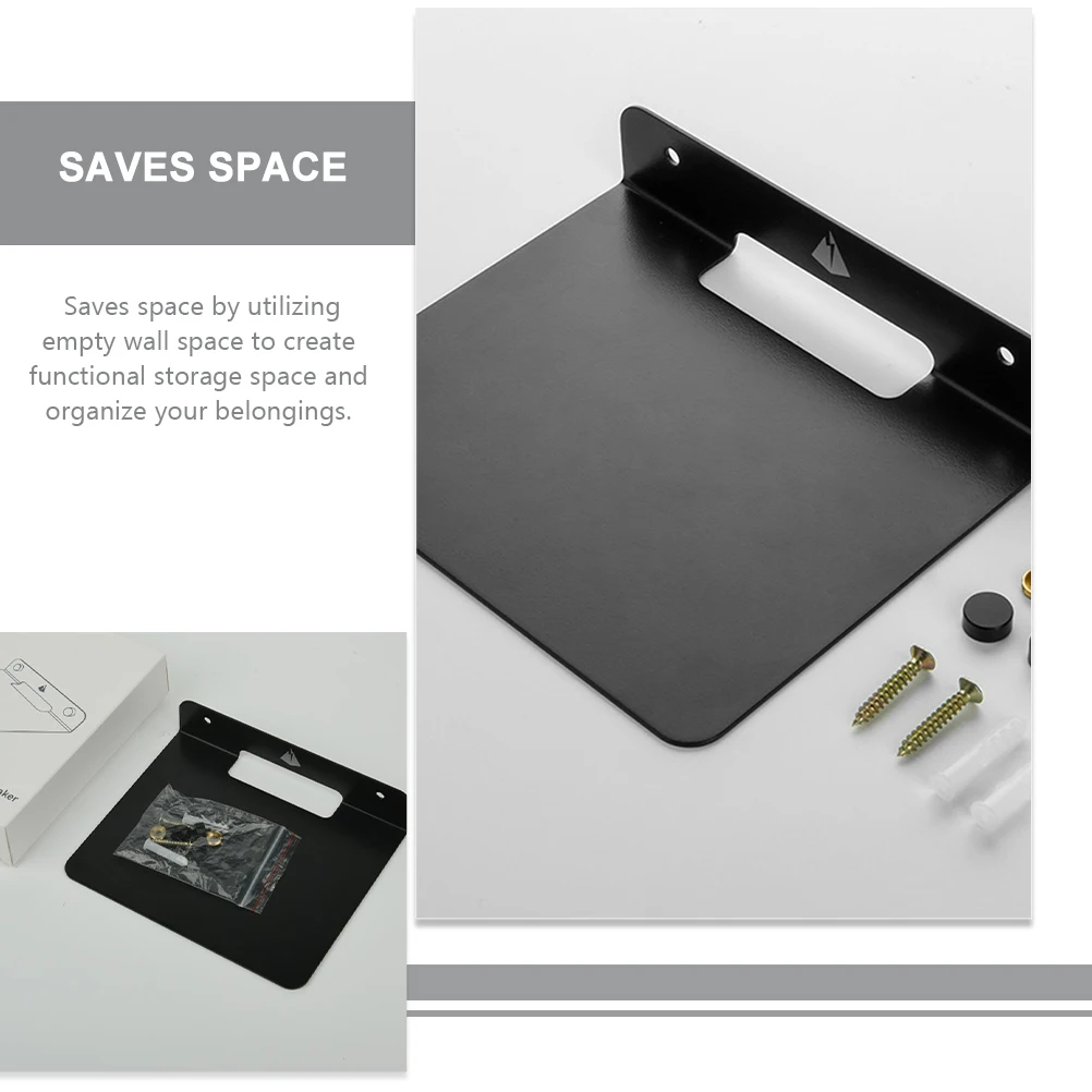 

Universal Speaker Stand Wall Mount Bracket Metal Durable Home Decor Bedroom Bathroom Storage Black Random Accessories