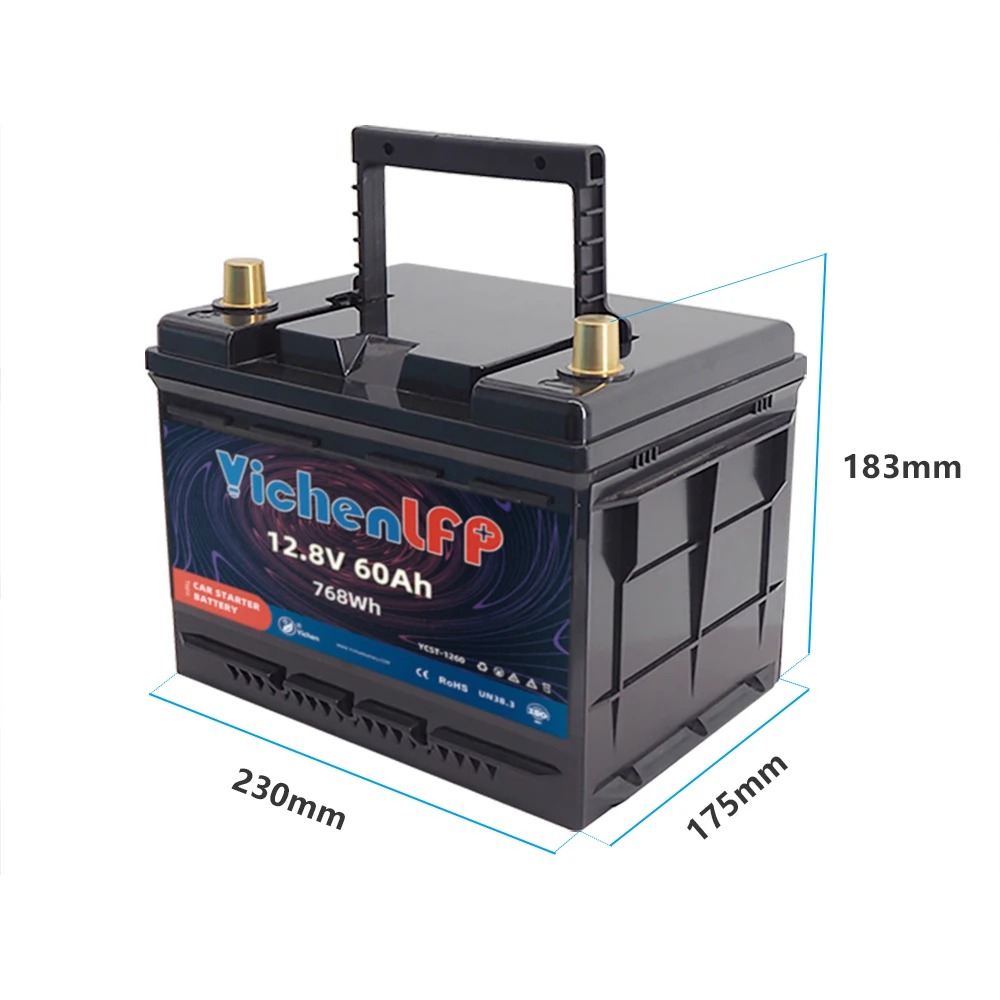 

12V 60Ah lithium iron phosphate car battery universal start stop lifepo4 lithium ion battery car battery