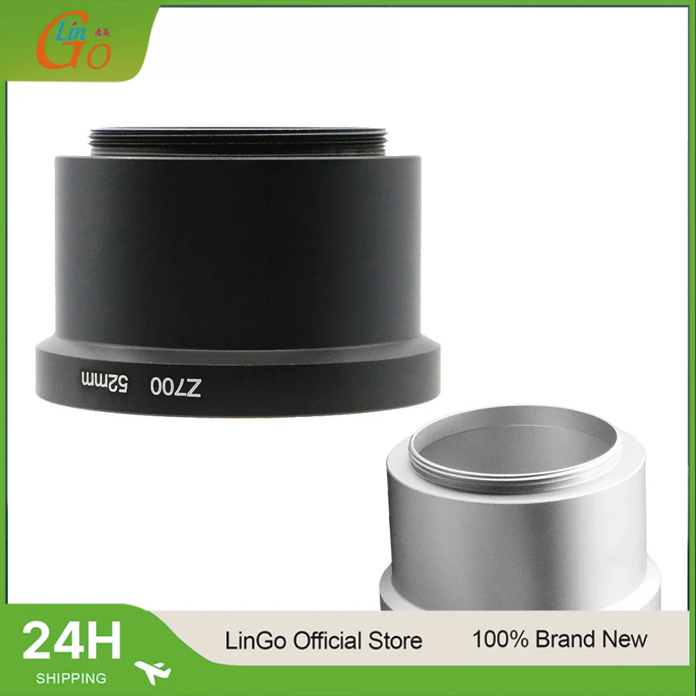 Lin Go A700 A710 52mm Metal Lens Filter Adapter Tube For Kodak Z700 Sliver/Black