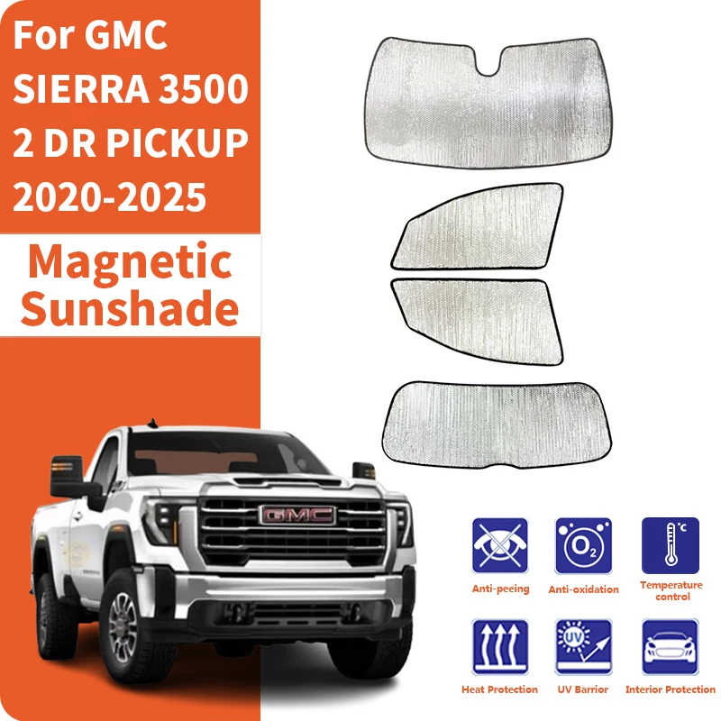 

Солнцезащитные шторки на окна автомобиля, защита от УФ-лучей, аксессуары для GMC SIERRA 3500 2 DR PICKUP 2020-2025