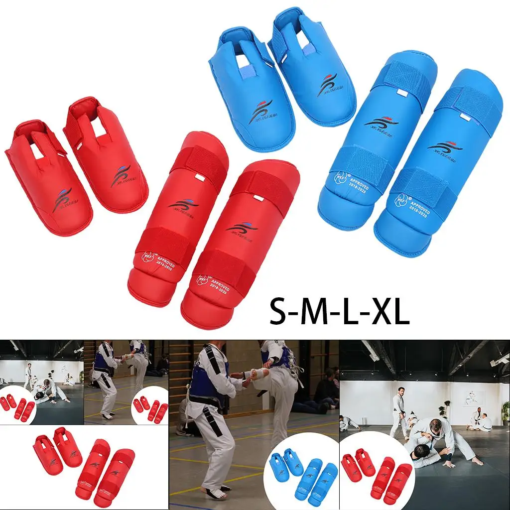 Shin Instep Protectors Leg Guards Muay Thai Taekwondo Leg Support Protector Muay Thai Kickboxing Taekwondo Karate Equipment