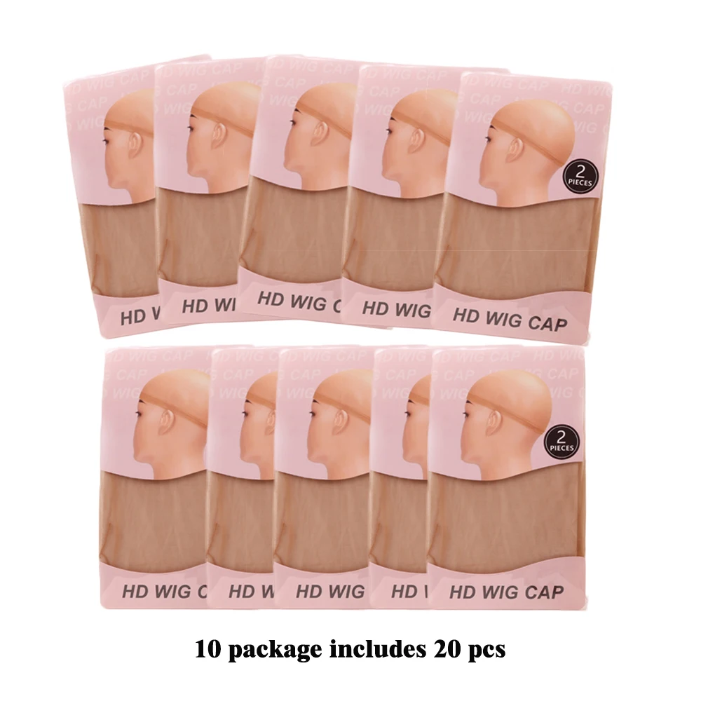 5bags(10pc) Hd Sheer Cap For Making Wigs Wig Stocking Caps super Thin Hd Sheer Wig Cap