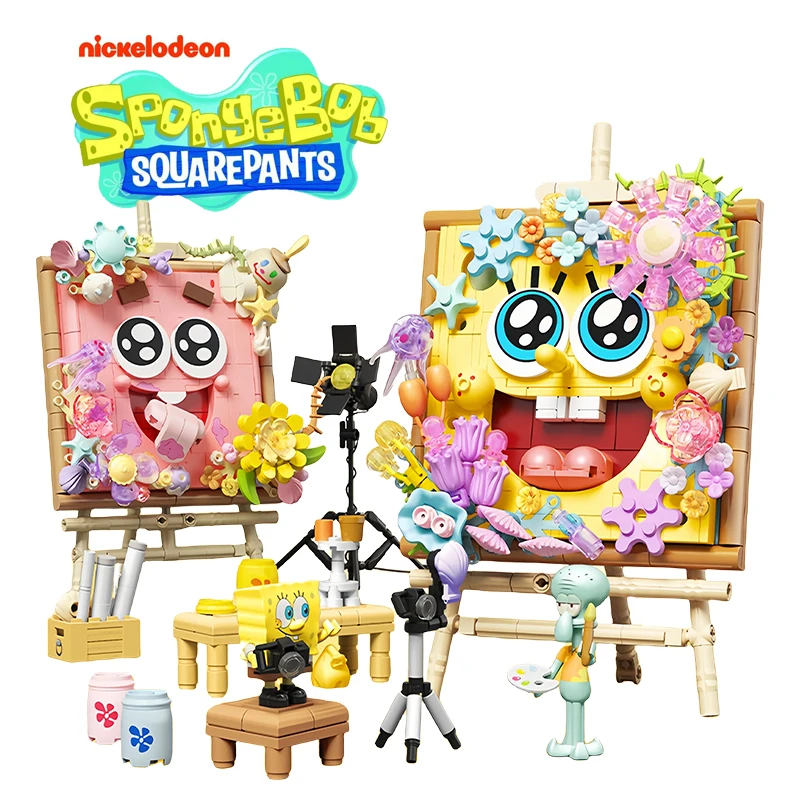 SpongeBob SquarePants Patrick Star Art กรอบปริศนาประกอบของเล่นรุ่น Squidward Tentacles Mini Action Figure ของเล่นเด็กของขวัญ