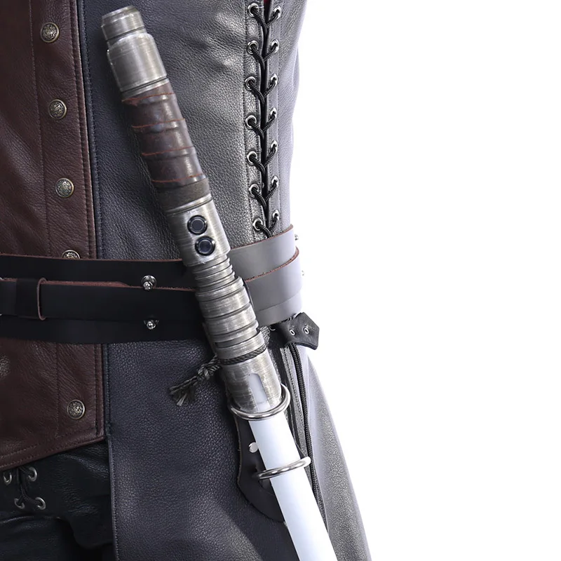 Medieval Jedi Knight Leather Belt Holster Lightsaber Blade Holder Laser Saber Hanger Larp Skywalker Sword Frog Cosplay Costume - view 4