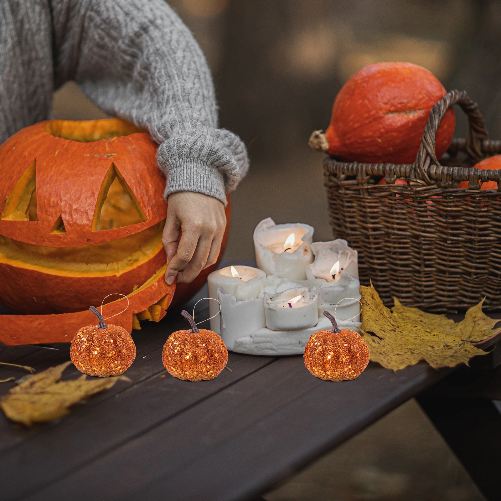 

10Pcs Artificial Foam Miniature Pumpkin Decorations Halloween Fake Pumpkin Props Table Centerpiece Fall Festival