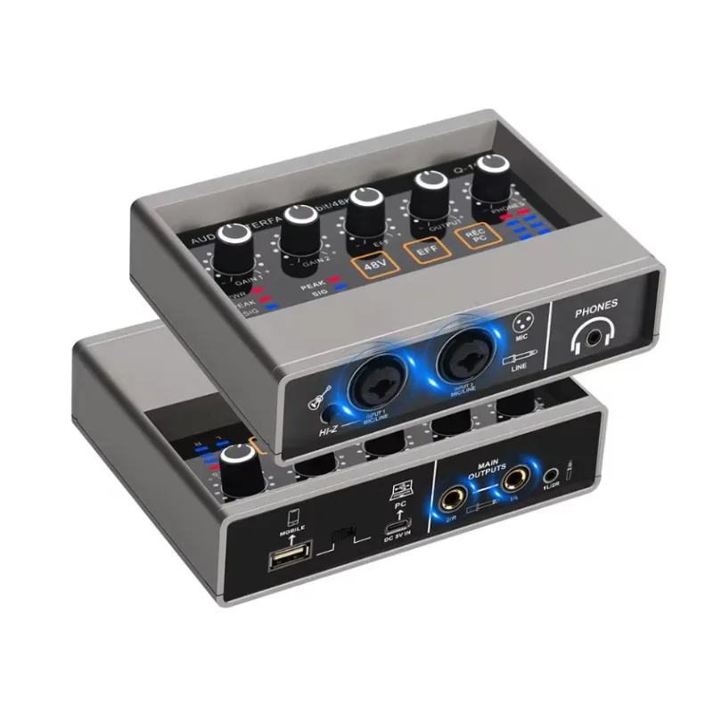 Professional Sound Card Audio Interface Q16 For Recording Studio Small Computer Live Streaming Sound Card And Mixer