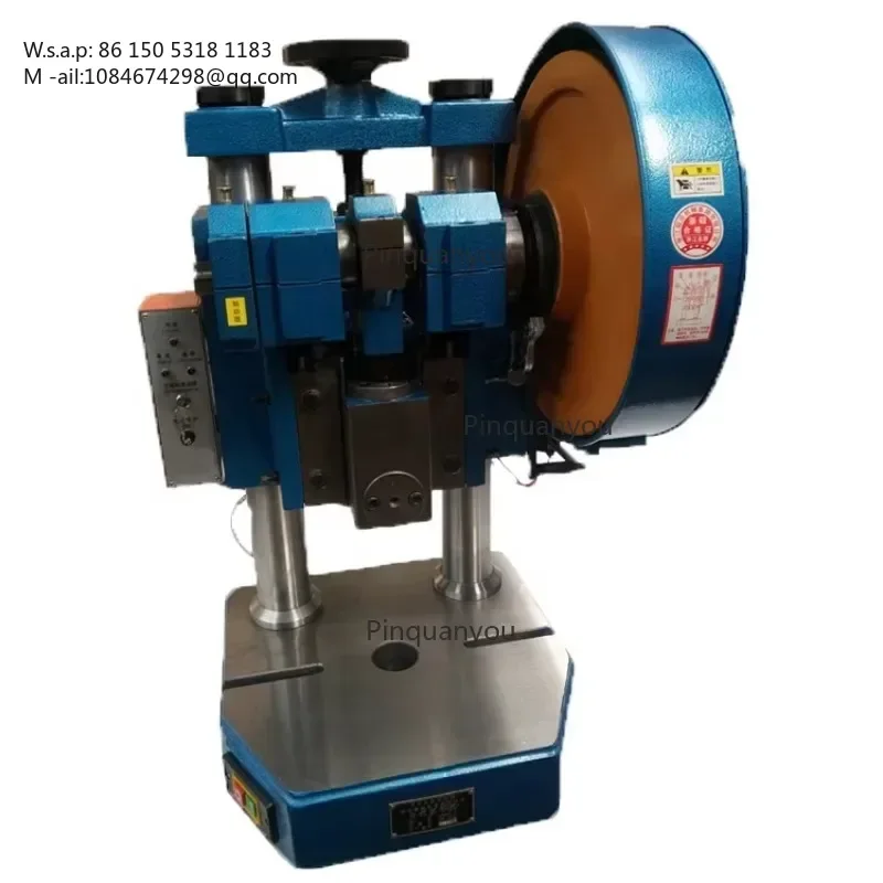 Bench Electric Punch Press, Small Table Punching Machine with Two-Hand Control