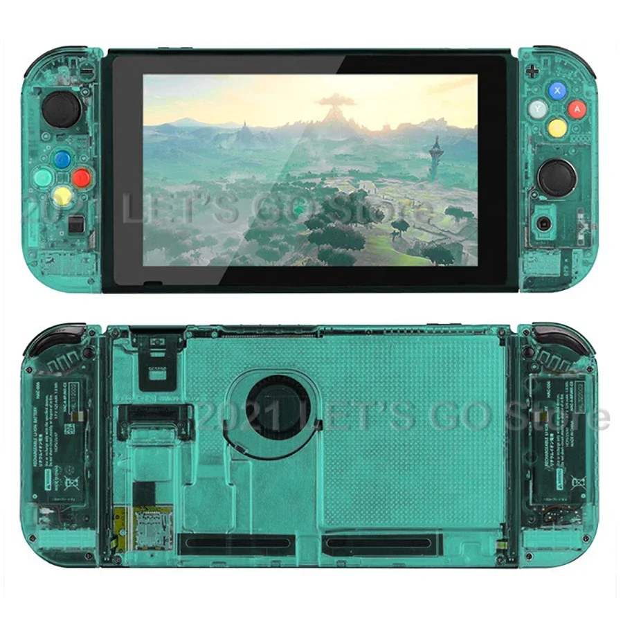 Nintendo Switch用の透明なケース,交換用シェル,コンソール用,左,9色