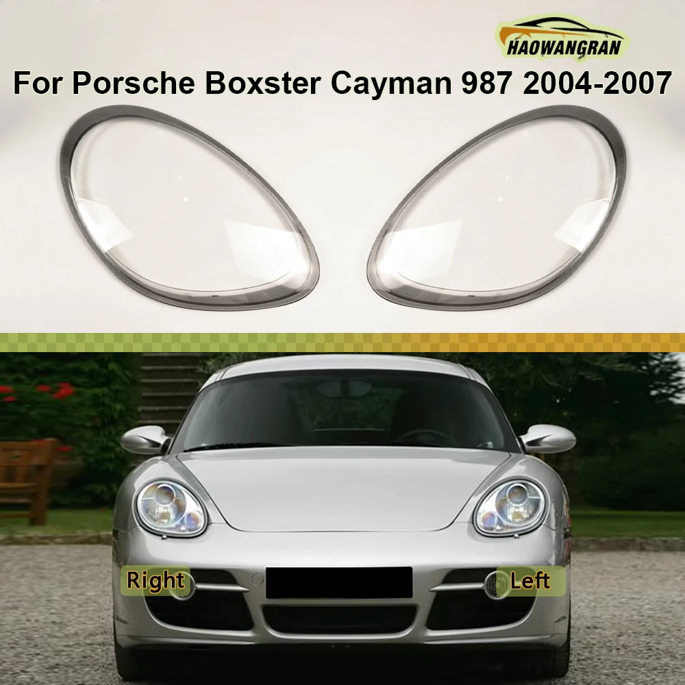 

For Porsche Boxster Cayman 987 2004 2005 2006 2007 Front Headlamp Cover Transparent PC Lampshade Headlight Shell Lens Plexiglass