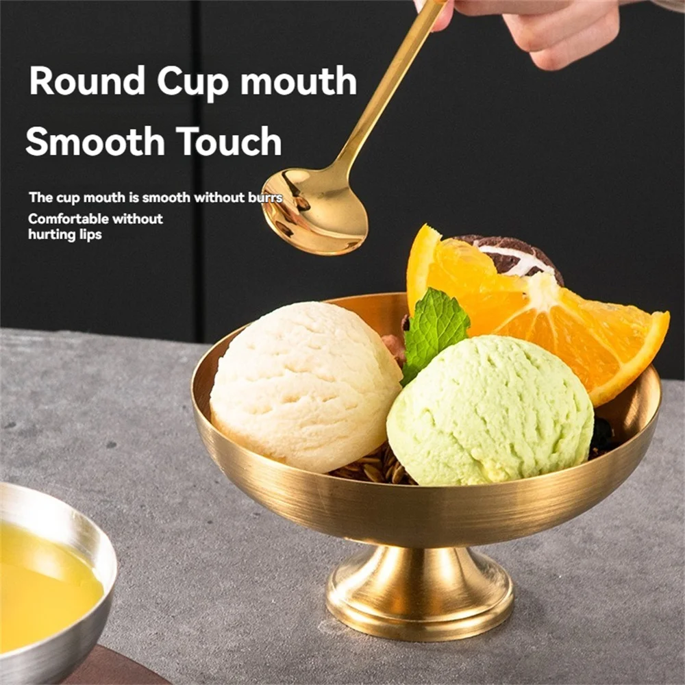 ชามไอศกรีมสแตนเลส เหมาะสำหรับน้ำผลไม้และของหวาน เหมาะสำหรับของว่างในงานปาร์ตี้ จานเสิร์ฟพุดดิ้งผลไม้ในวันหยุด