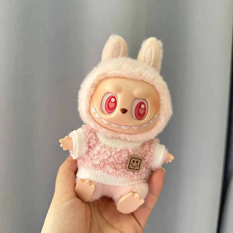 17 centimetri Mini Peluche Vestiti della Bambola Vestito Accessori Per La Corea Kpop Eso Labubu II Idol Bambole Seduta Partito Plaid Tute e Salopette Abbigliamento