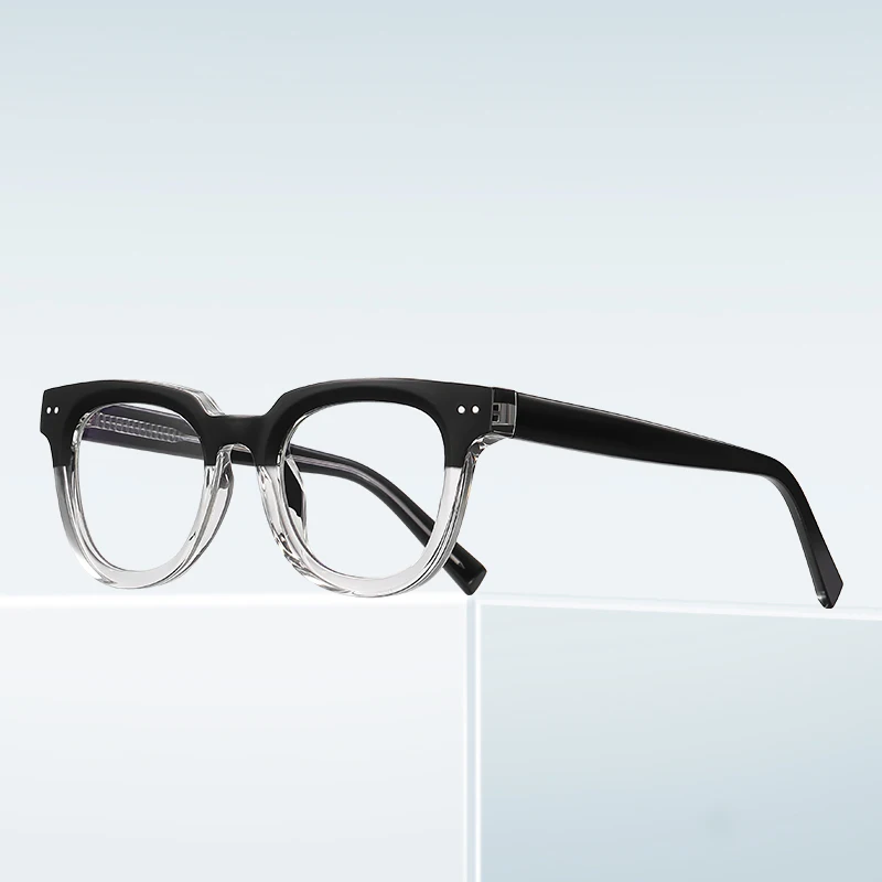 Peekaboo TR90 Anti-Blaulicht-Brille für Herren, Retro-Stil, klare Gläser, optischer Brillenrahmen, Damen, klare Gläser, Nieten, Unisex – Detail 1
