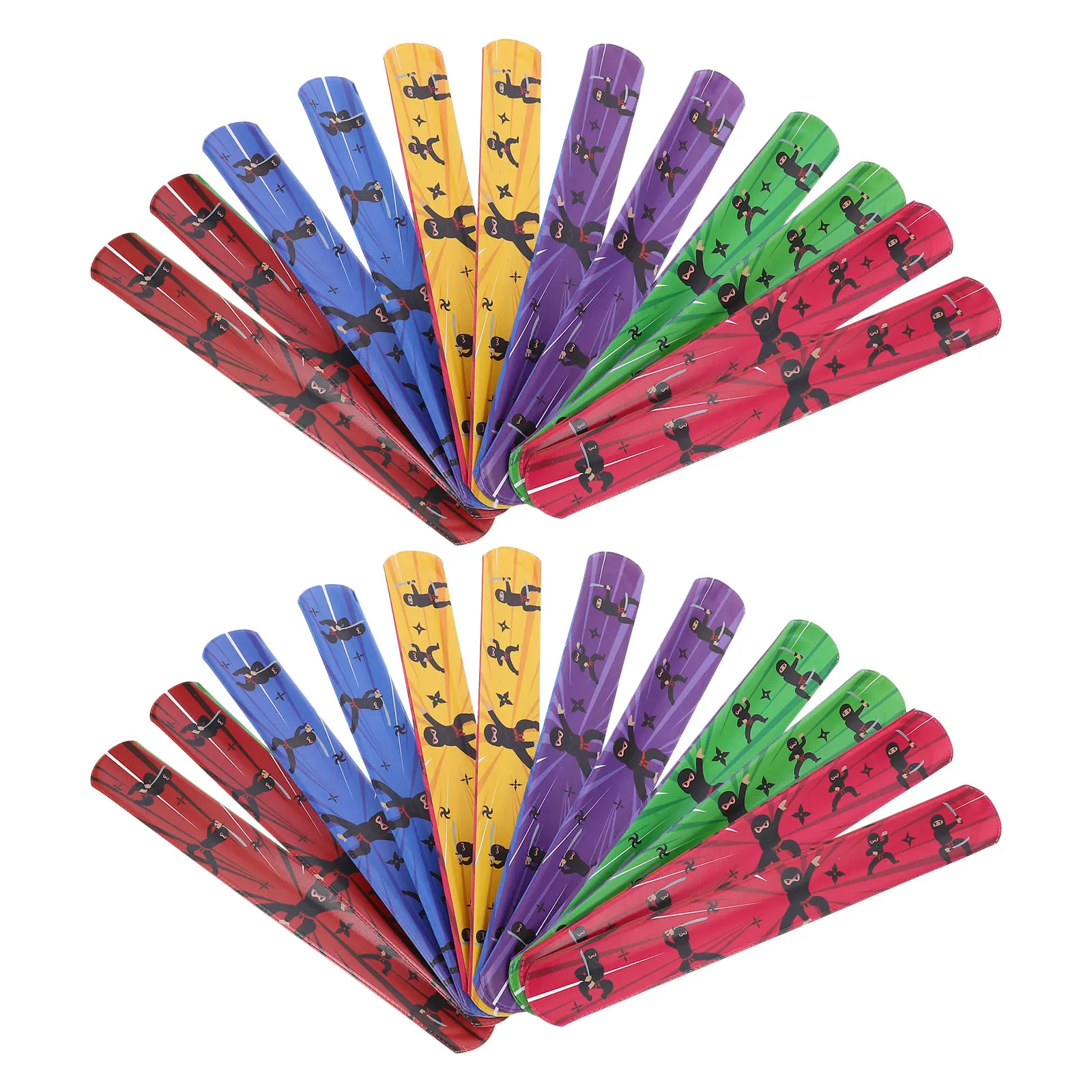 

24Pcs Halloween Slap Bracelets Ninja Snap Wrist Bands DIY Bulk Party Favors School Crafts Colorful Graffiti Wristlets