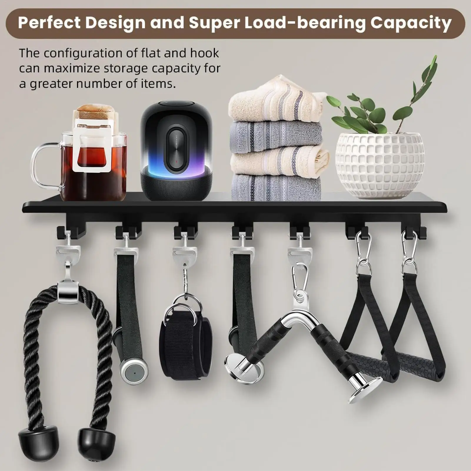 Wall Shelf Storage Rack Holder Bracket Hanger Adapters Bracket Hanger for Workout Fitness Home Gym Bathroom Bedroom Toilet