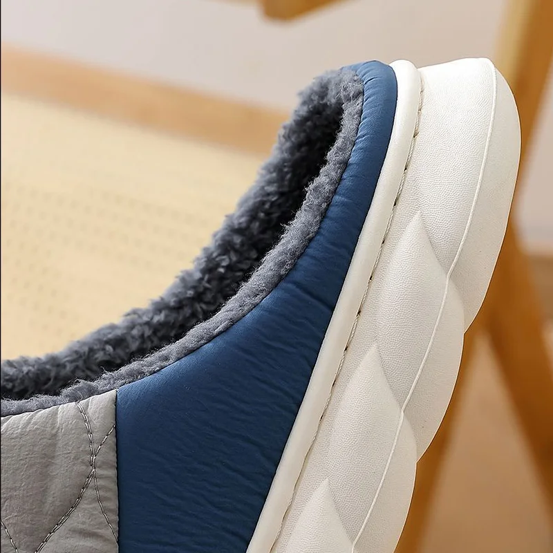 نعال مسطحة من الفرو مضادة للماء للرجال ، أحذية داخلية ، كاجوال ، منزل ، أزواج ، غرفة نوم ، دافئة ، مقاس كبير 48 ، 49 ، شتاء ، موضة