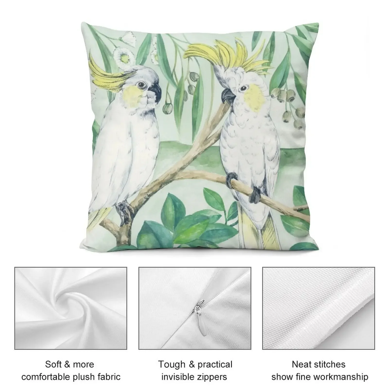 Saffron Cockatoos Throw Pillow Cushions For Decorative Sofa Decorative Cushions For Living Room pillow