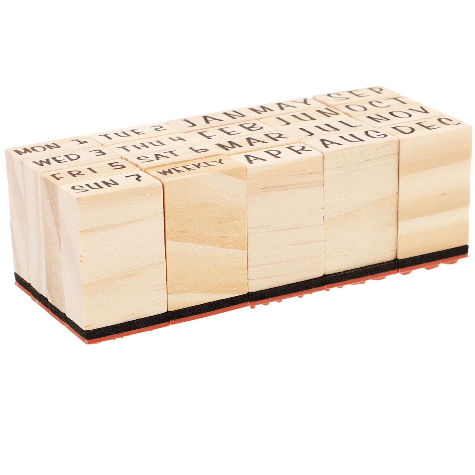 

1Set Scrapbooking Stamp Month Stamp Wood Durable Craft DIY Planner Scrapbook Cards School Office Months Stamps