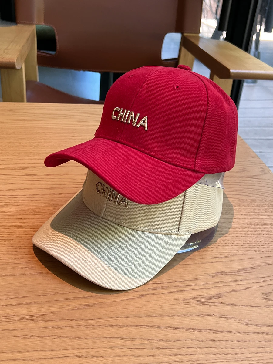 Hard Top Baseball Cap Embroidered Couple Curved Brim Duckbill Cap Men's Trendy